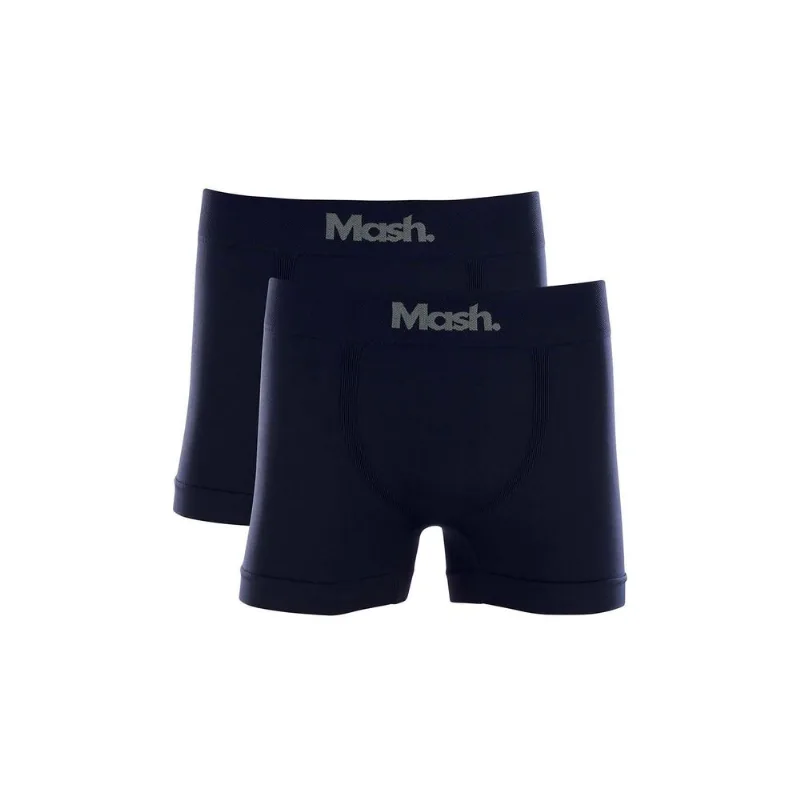 Kit 2 Cuecas Boxer Microfibra sem Costura Azul Marinho P