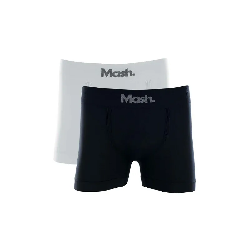 Kit 2 Cuecas Boxer Microfibra sem Costura Preto 02 M