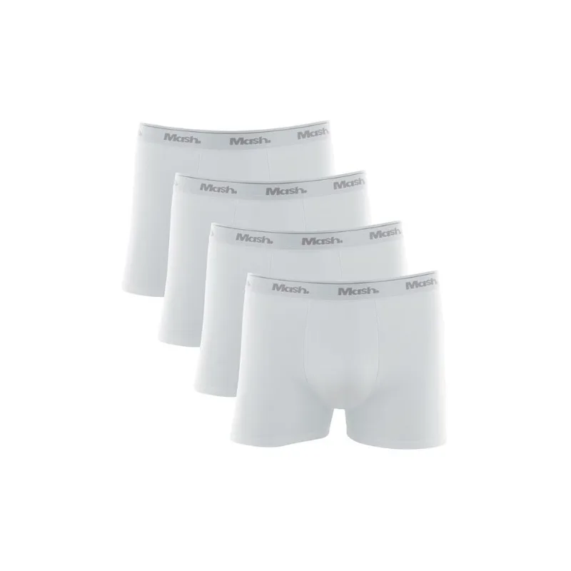 Kit 4 Cuecas Boxer Cotton Branco P