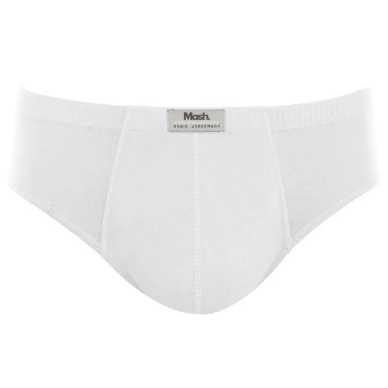Cueca Mash Plus Size Slip Algodão Lisa 074.59 Branco XGG
