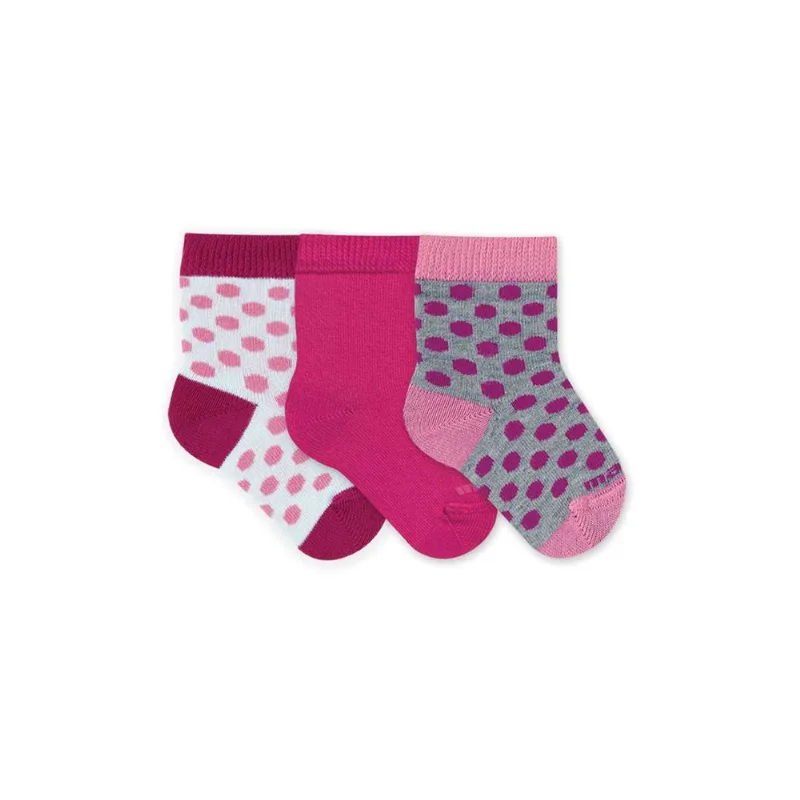 Kit 3 Pares Meia Cano Médio Infantil Rosa Pink 16-21