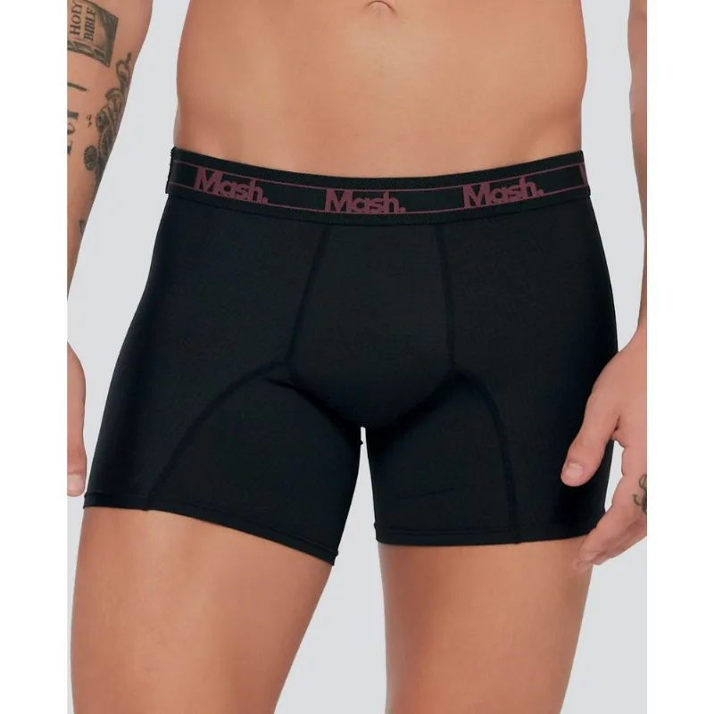 Cueca Boxer Longa Microfibra Active Preto 01 G
