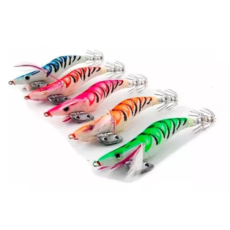 Kit 4 Isca Artificial Zangarilho Escuro 13cm Pesca Lula 24 Fisgas