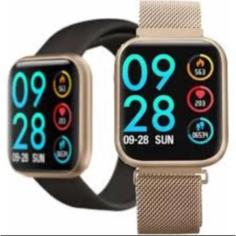 Relógio Smart Watch P80 Pulseiras Dourado