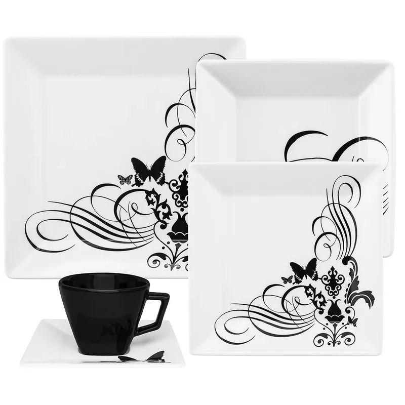 Kit Jogo Aparelho Jantar P/4 Pessoas 20pçs Oxford Quartier Tattoo