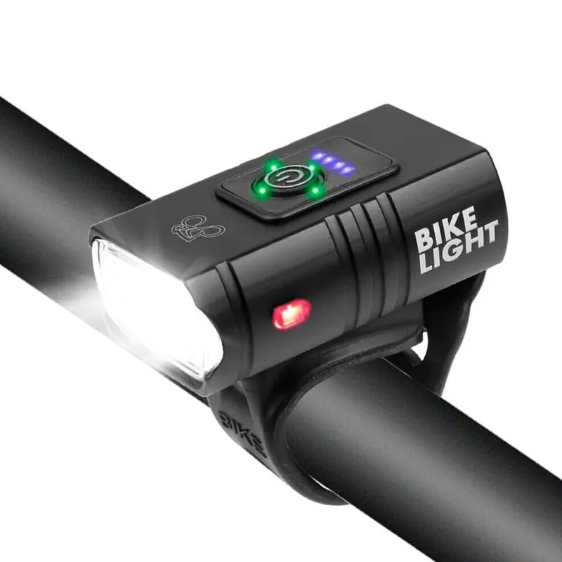Farol Bike 2 Leds T6 Medidor De Bateria Digital 18hrs