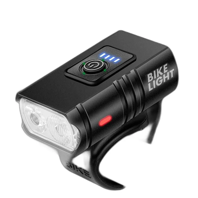 Farol Bike 2 Led T6 Potente Recarregável Usb Nível Bateria