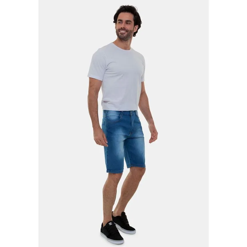 Bermuda Jeans Masculina Tradicional Azul Marinho Versatti México