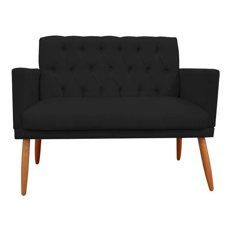 Poltrona Namoradeira Nina Retro Suede Pés Palitos Grafite