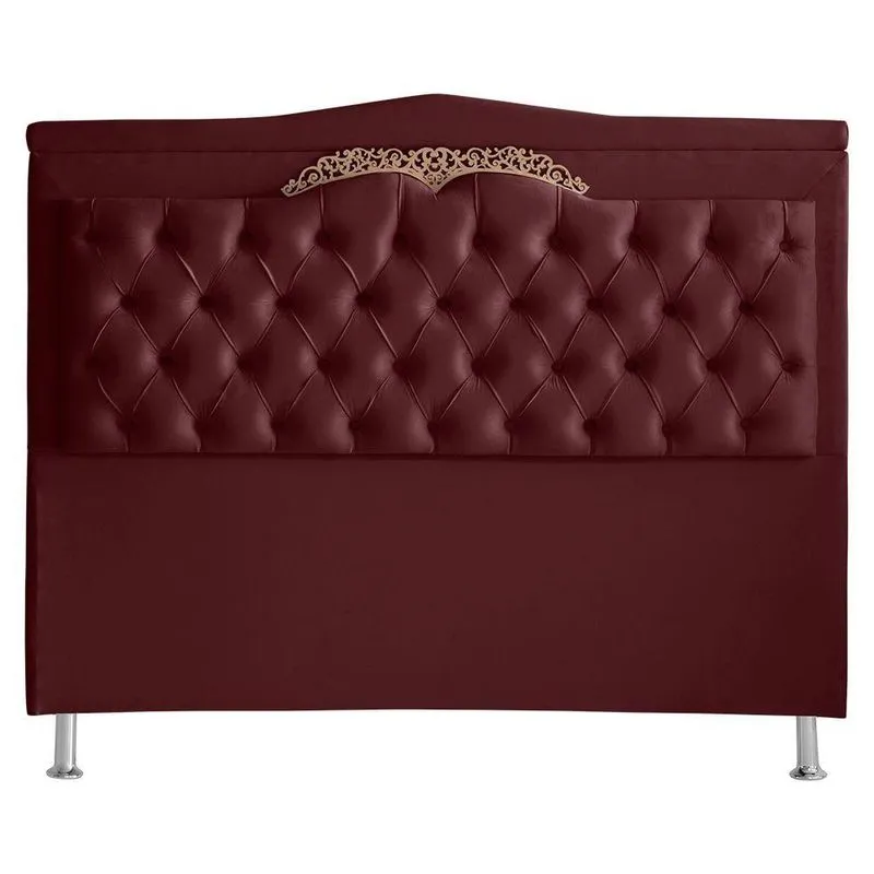 Cabeceira De Cama Box Madri Casal Queen 160cm Suede Bordo Vinho