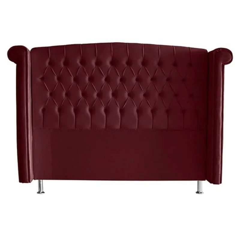 Cabeceira De Cama Box Toquio Casal 140cm Suede Bordo