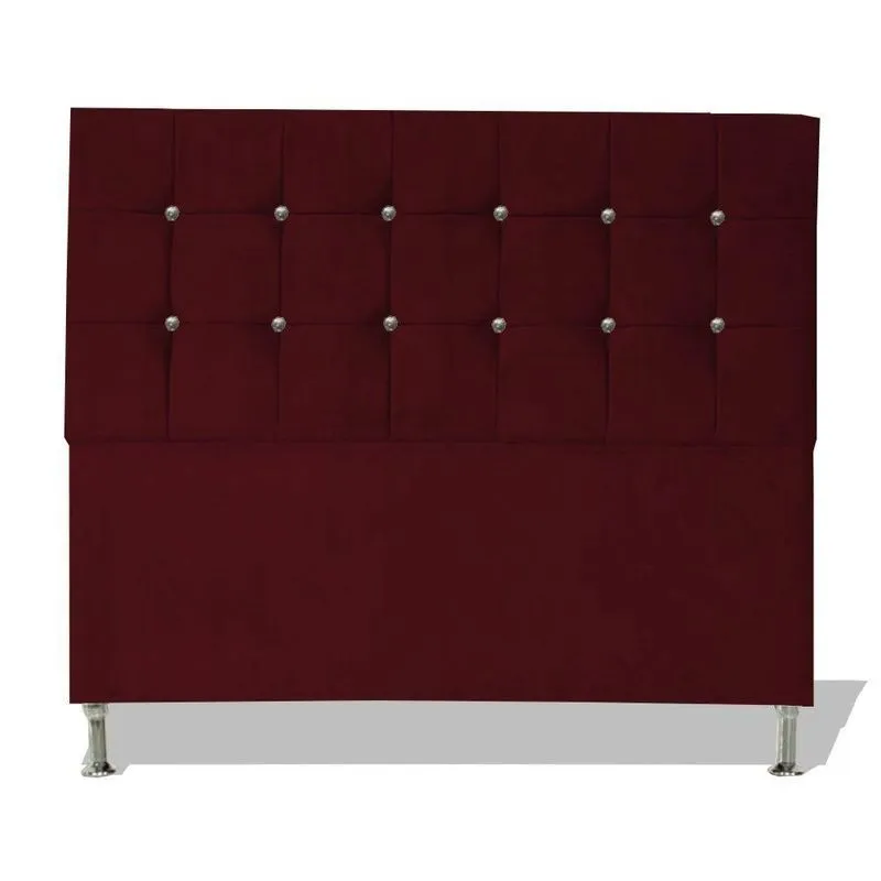 Cabeceira De Cama Box Estofada Berlim Casal Queen 160cm Suede Bordo