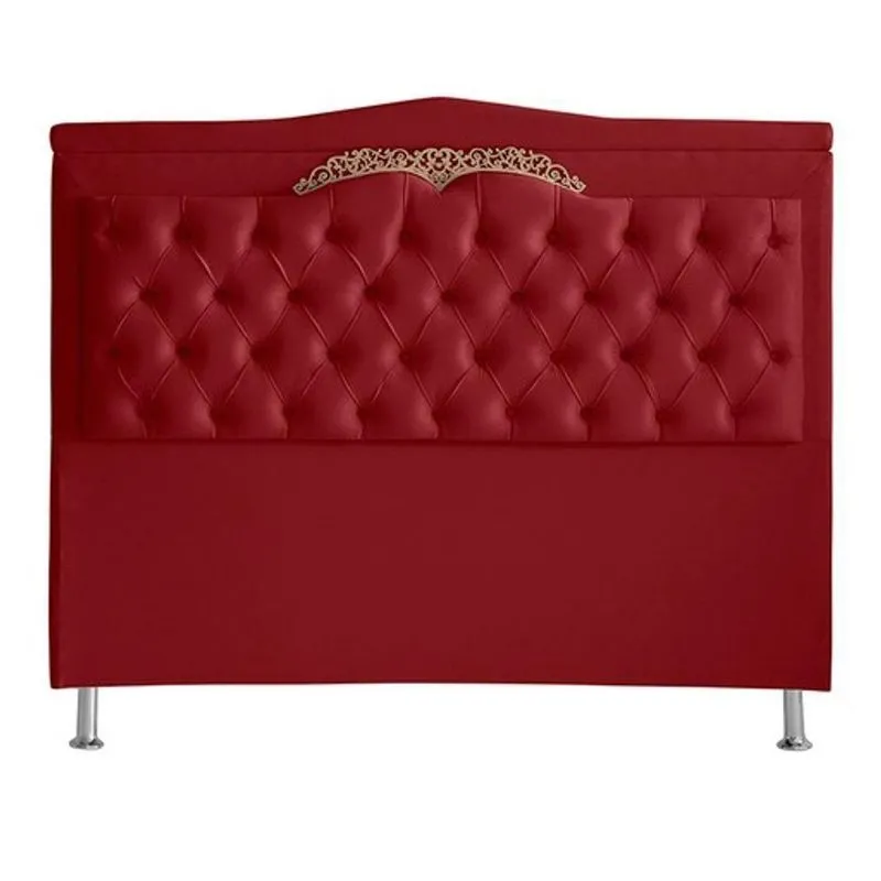 Cabeceira De Cama Box Madri Casal 140cm Suede Vermelho
