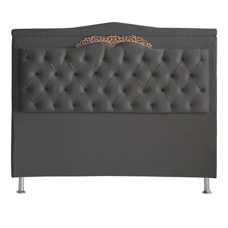 Cabeceira De Cama Box Madri Casal 140cm Suede Grafite