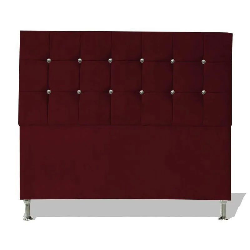 Cabeceira De Cama Box Estofada Berlim Casal 140cm Suede Vinho