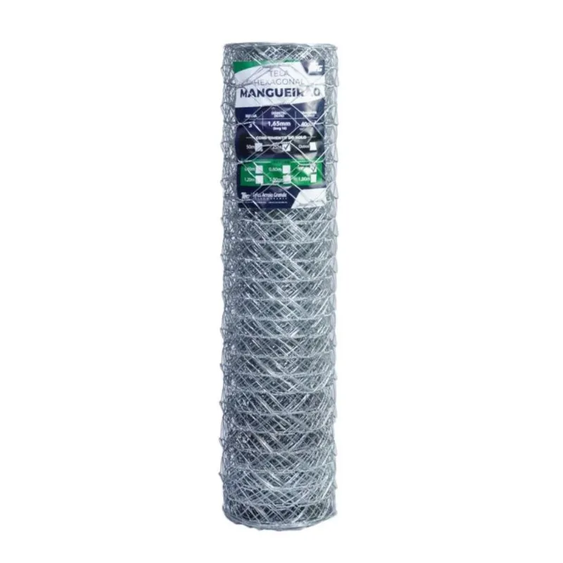 Tela hexagonal mangueirão tag malha 3 fio bwg 16 (1,65mm) rl 25X1,8m