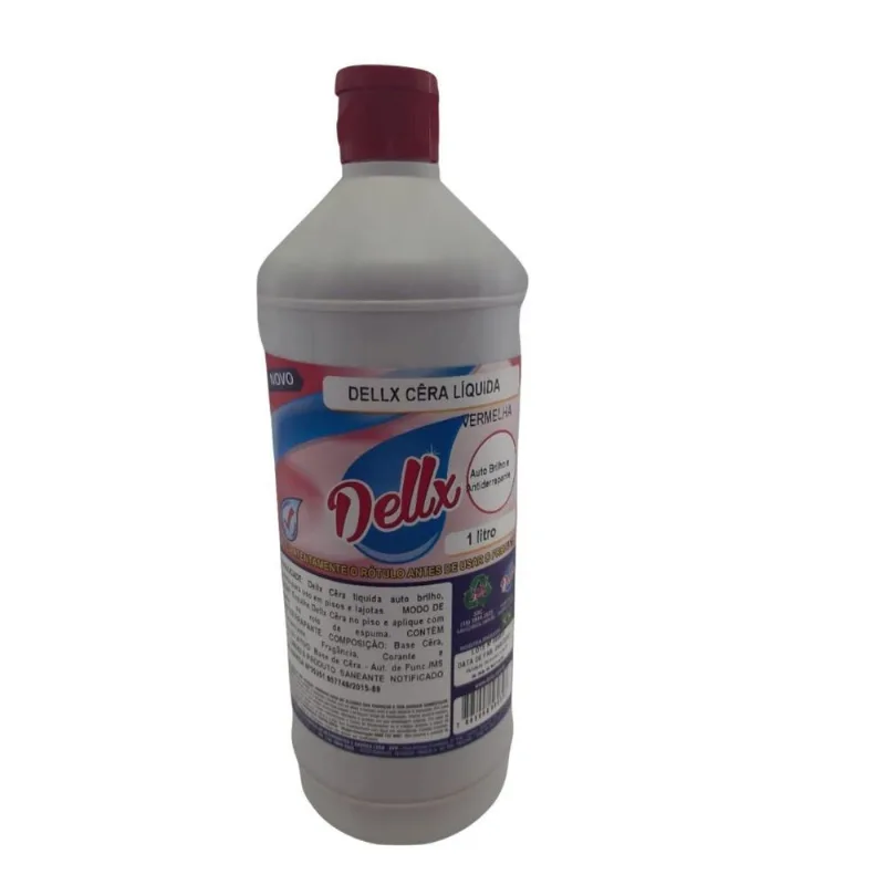 Cera Líquida Acrílica Antiderrapante Vermelha - 1 L - Dellx