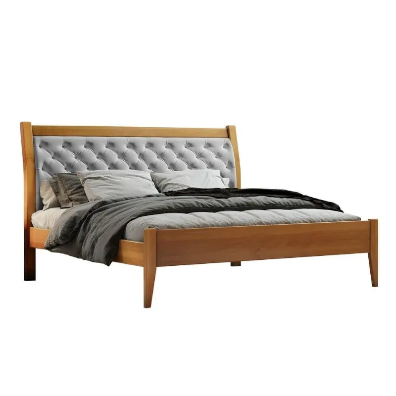 Cama Queen 160cm Vivare Amêndoa Mel Josandro Amêndoa Mel