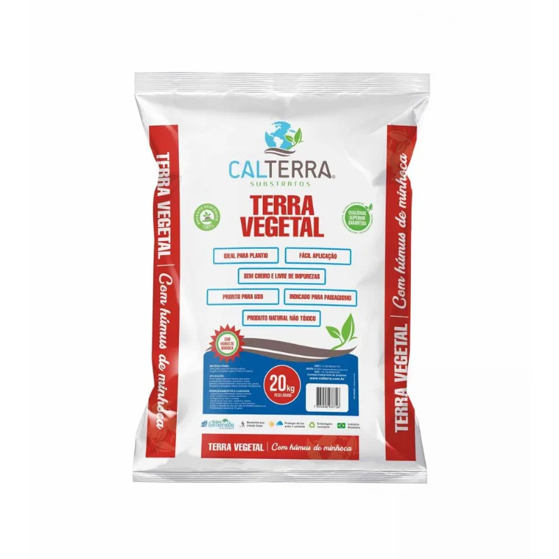 Terra Vegetal Adubada Com Humus 20kg