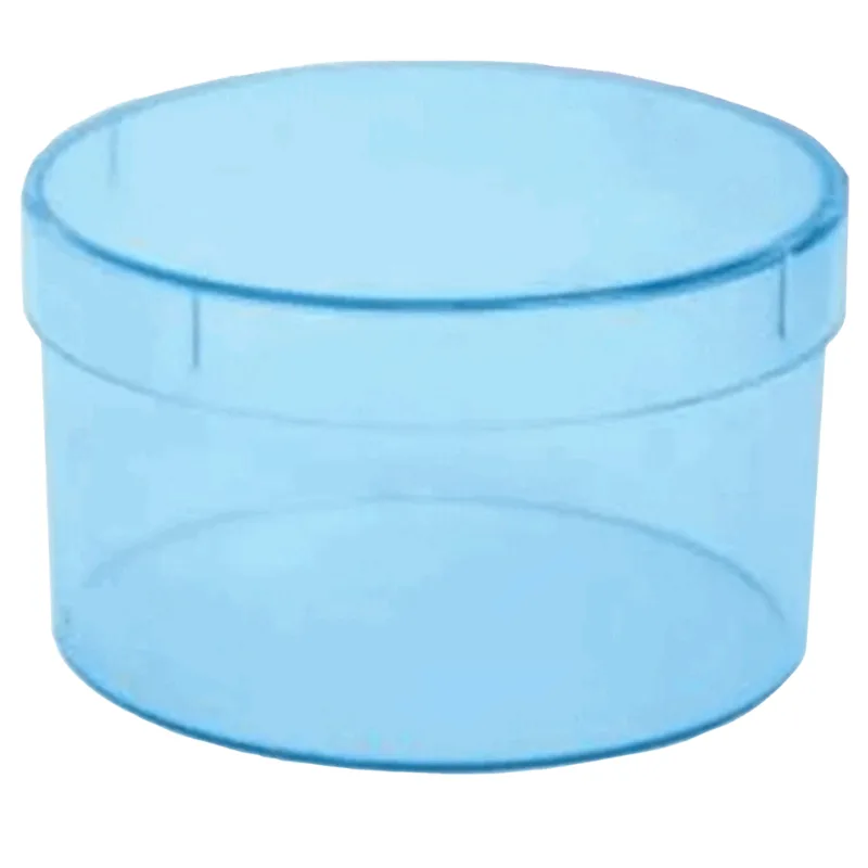 CAIXA ACRILICA 6X4 REDONDA TRANS AZUL ÚNICA