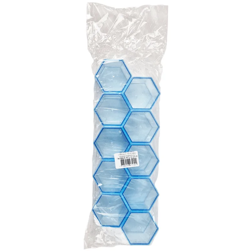 CAIXA ACRILICA SEXTAVADA TRANS AZUL ÚNICA
