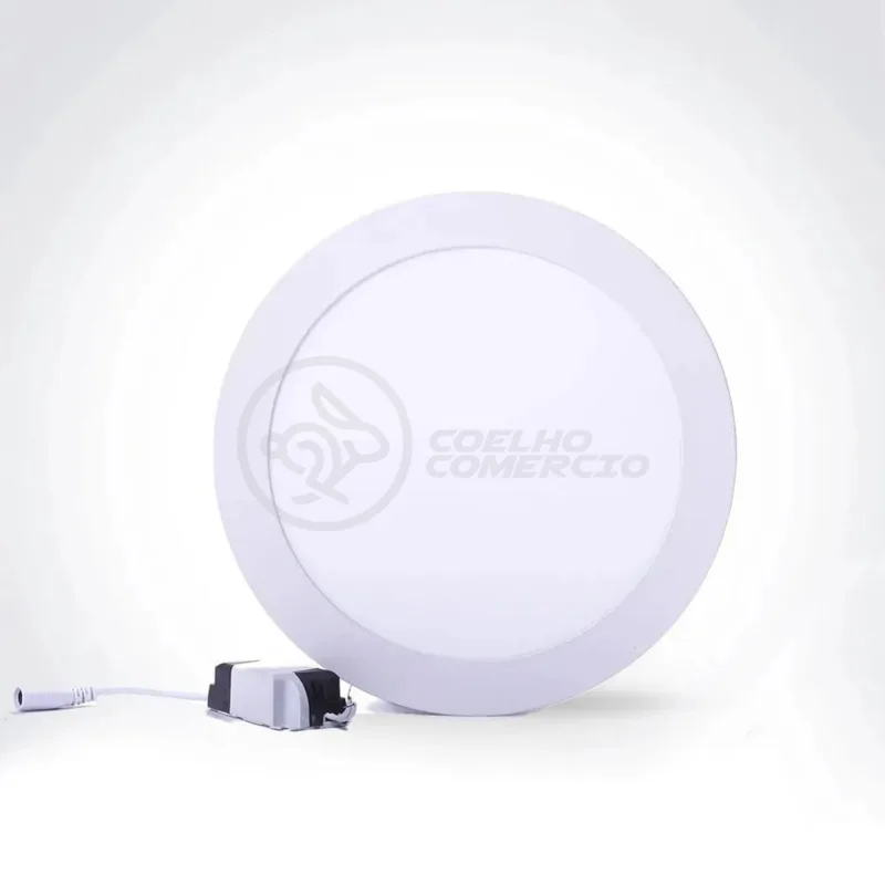 Luminária Plafon Led 18W Embutir Redondo Branco Frio