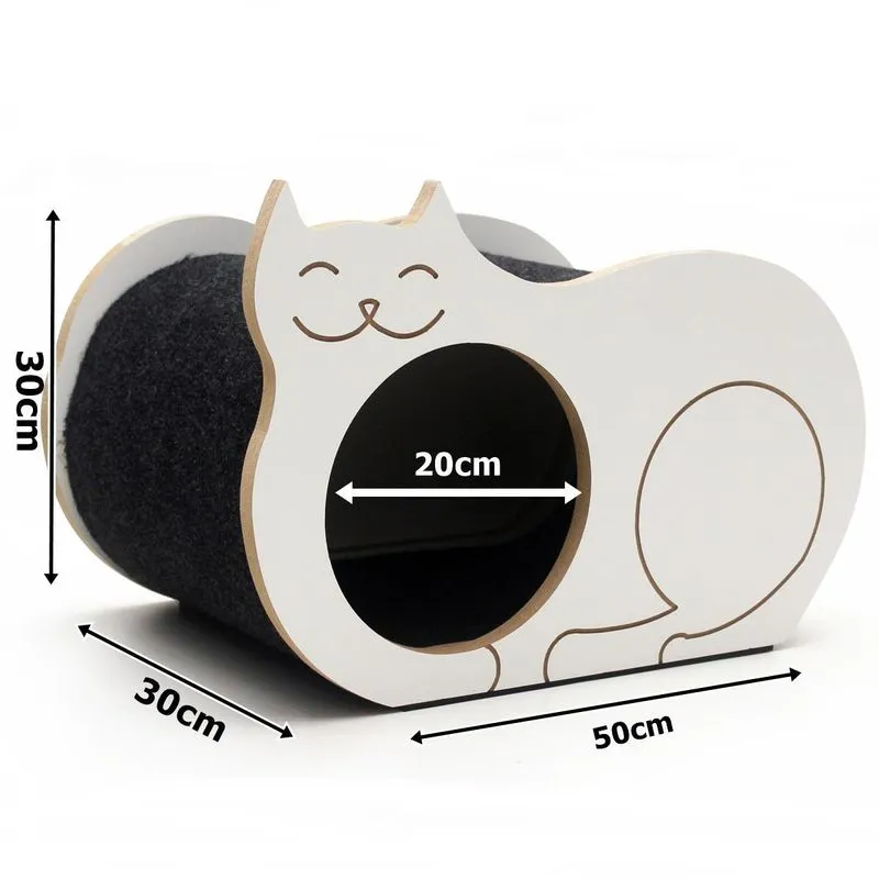 Toca Cama Casinha Arranhador Caminha Gato Pet - Branca