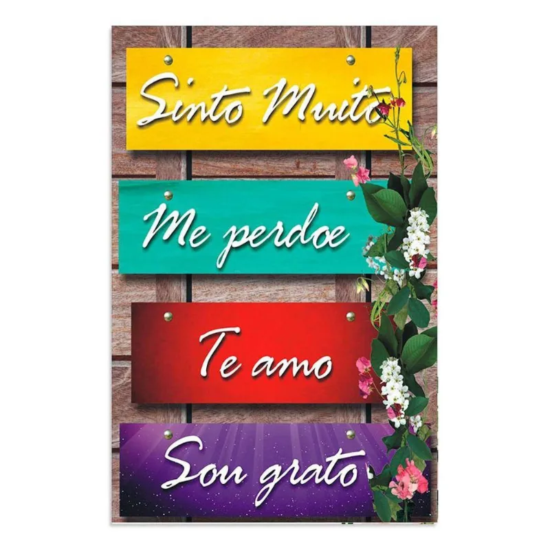 Placa Decorativa Quadro Oração Ho'oponopono 19 X 29Cm-Mod. 5
