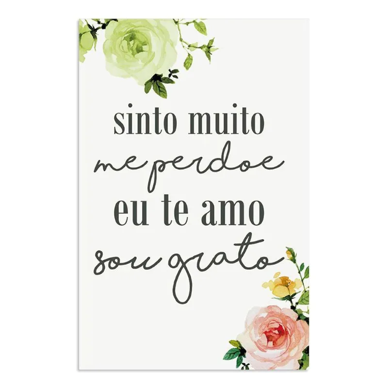 Placa Decorativa Quadro Oração Ho'oponopono 19 X 29Cm-Mod. 1