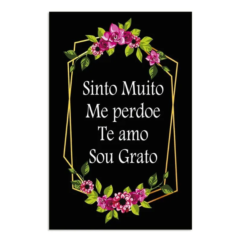 Placa Decorativa Quadro Oração Ho'oponopono 19 X 29Cm-Mod. 3