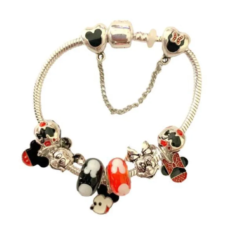 Pulseira Life Mickey Minnie Disney 18 Cm Modelo 38 Banhada