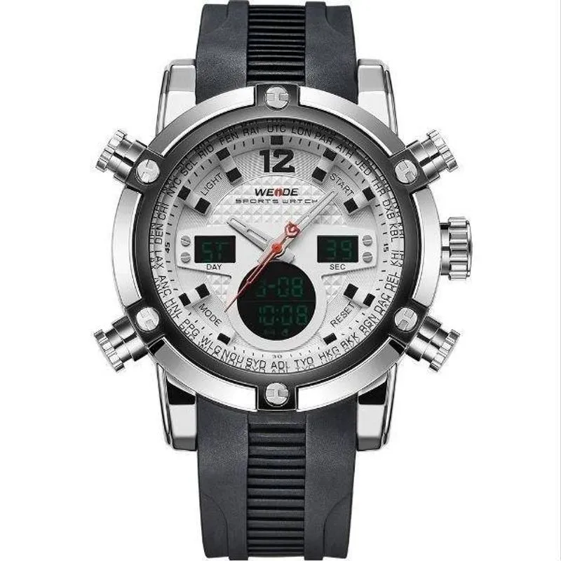 Relógio Masculino Weide Anadigi Wh-5205 - Preto E Branco
