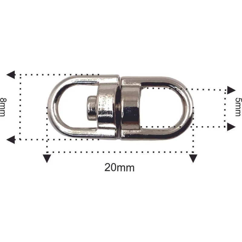 Elo Giratório 8mm Níquel - Durável E Versátil Para Chaveiros