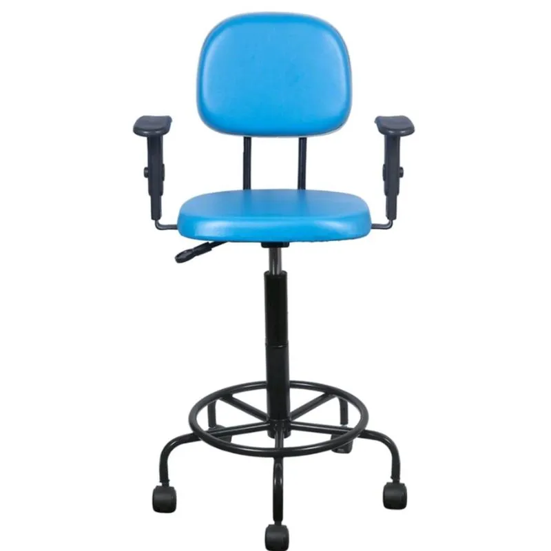 Cadeira Caixa Alta L Duplo Braço Base Semi Corano Rosa Claro