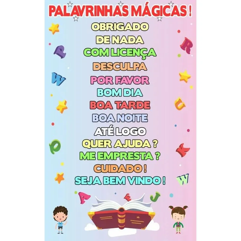 Banner Didático Educativo Palavrinhas Mágicas