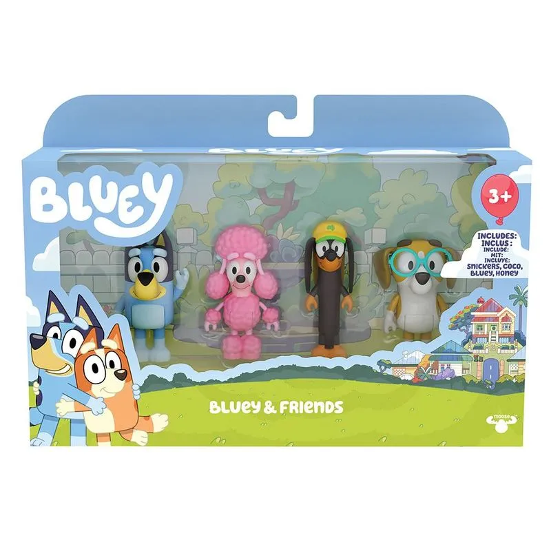 Bluey Story - Family 4 Pack Figures - Bluey &amp; Friends