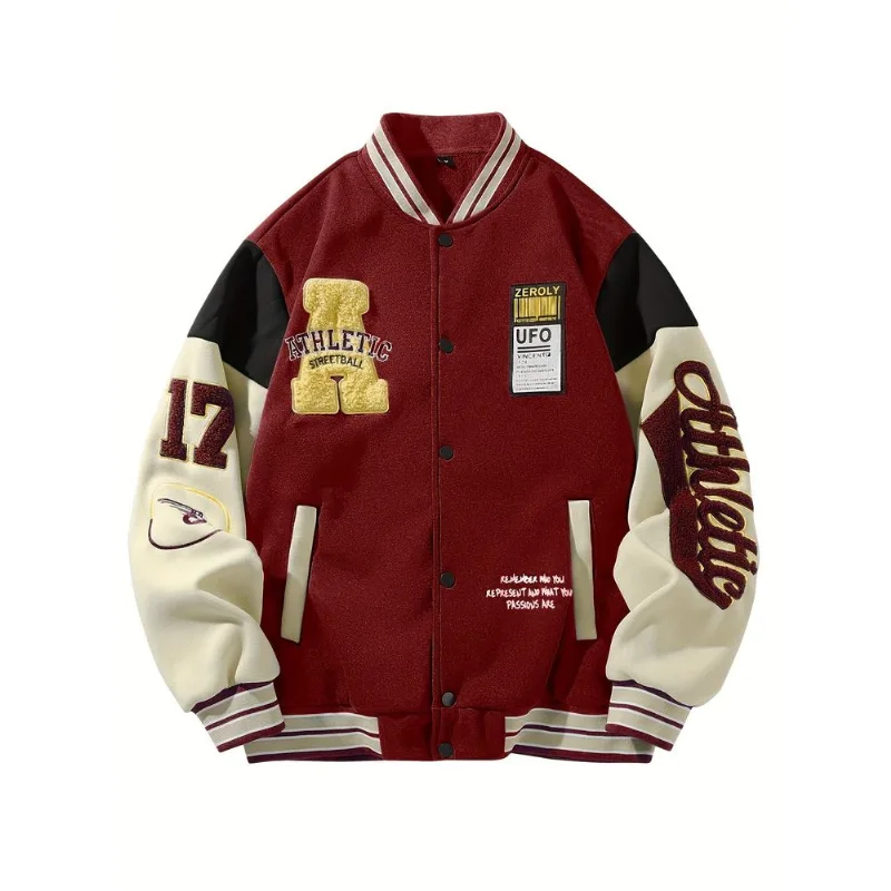 Jaqueta Varsity Masculina Com Bordado Lavvel Vermelho Xg