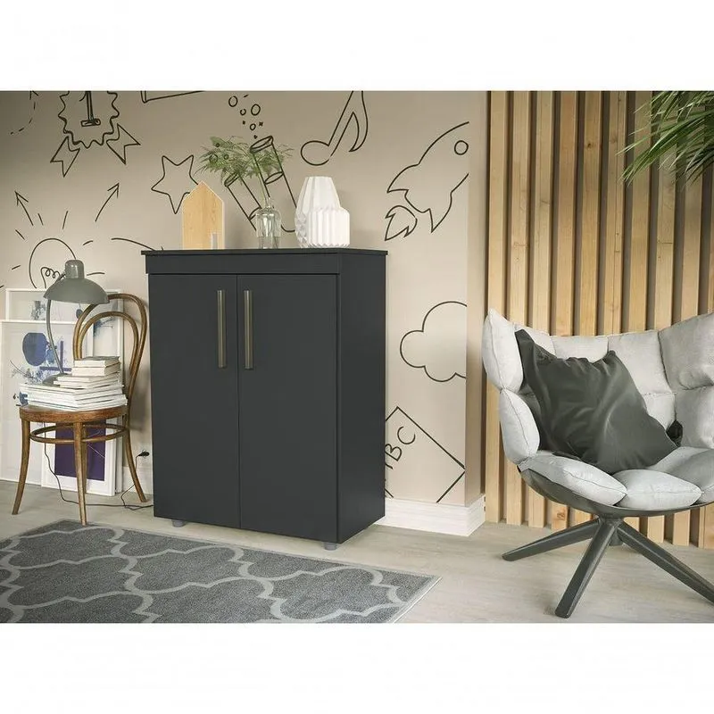 Multiuso Cômoda Armário Organizador Advantage 2 Portas Preto