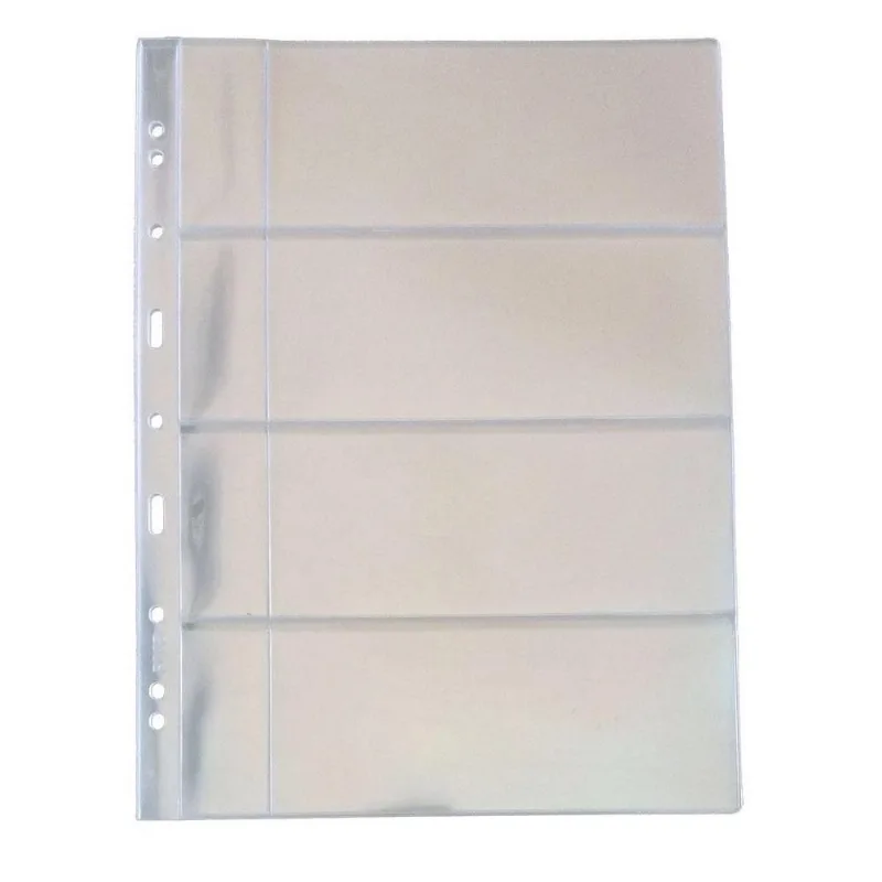Kit 10 Folhas 4 Cédulas Acetato 4 Divisões 32x24cm Porta