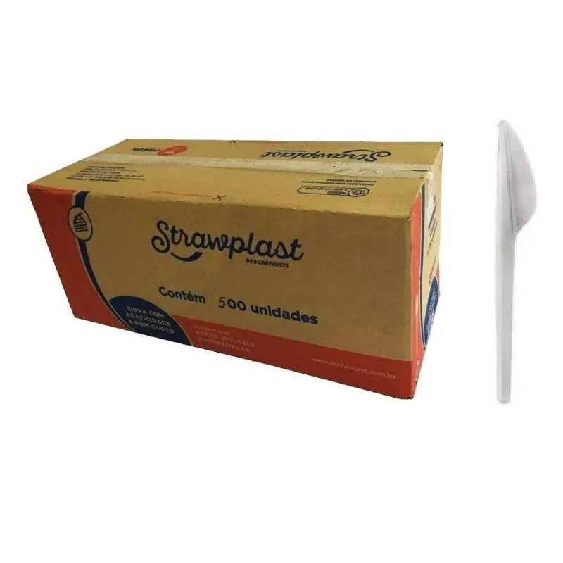 Faca Desc Refeição Branca Reforçada Strawplast C/1000 (2cxs)