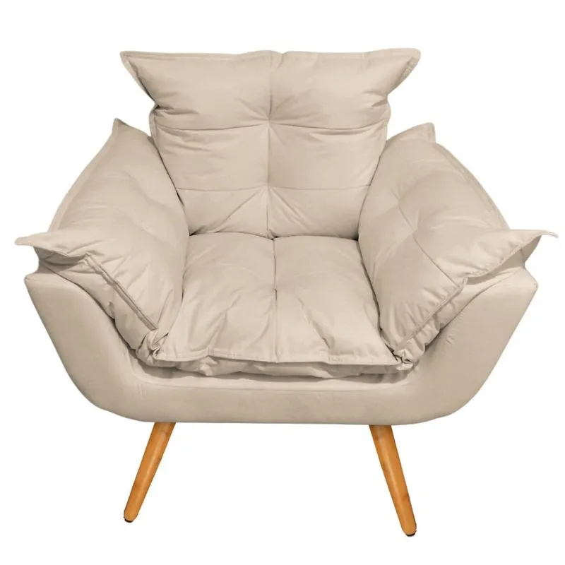 Poltrona Opala Decorativa para Sala e Quarto Corano Bege - Innovare Decor
