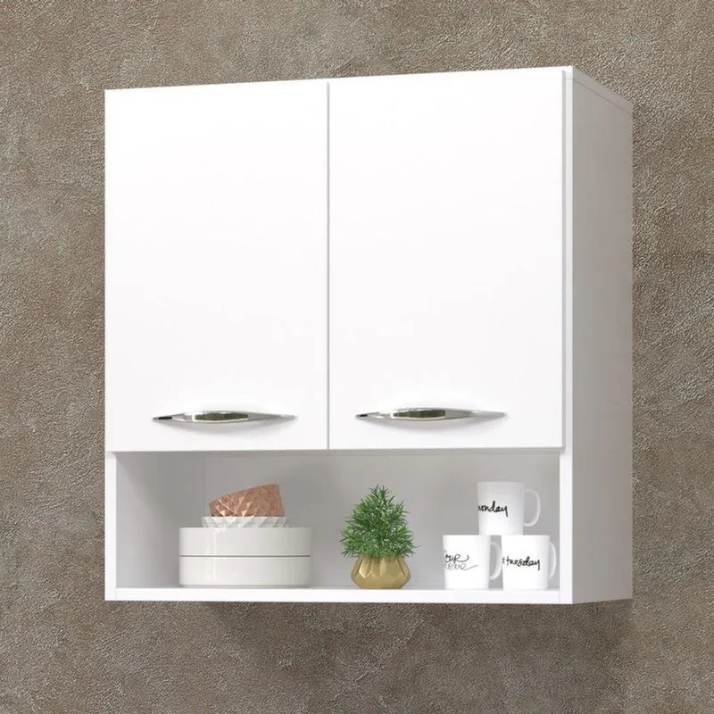 Módulo Gabinete Branco Banheiro 1 Nicho