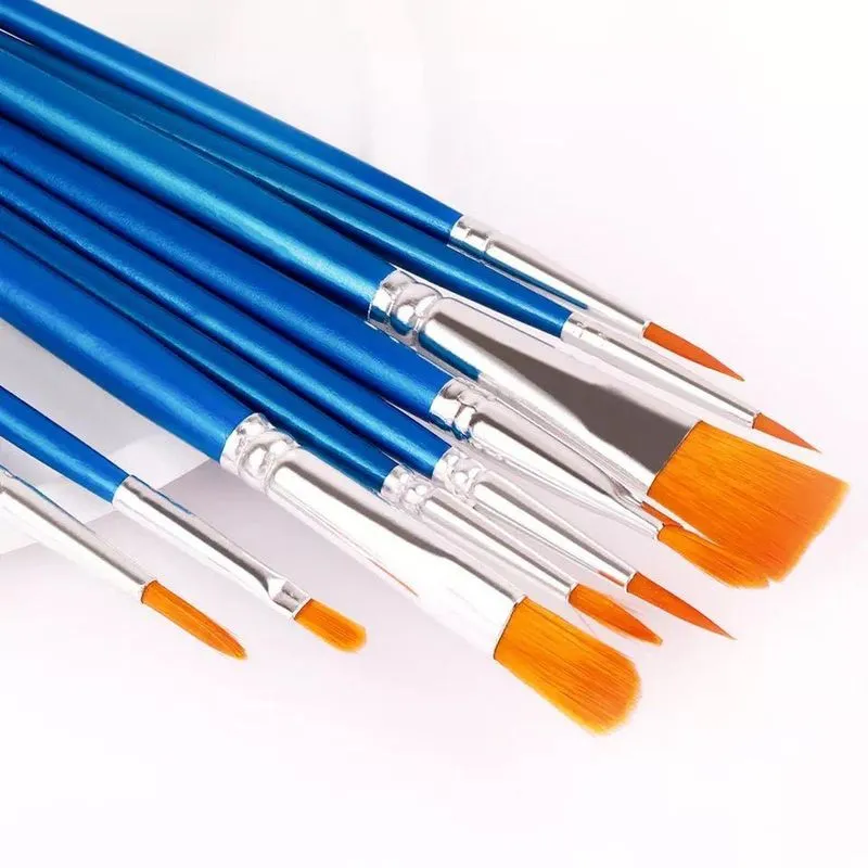 Pincel Para Pintura Aquarela Óleo Acrílico Kit Com 10 Peças