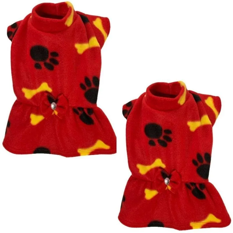 Kit 2 Roupas De Inverno Para Cães E Gatos - Vestido Soft M