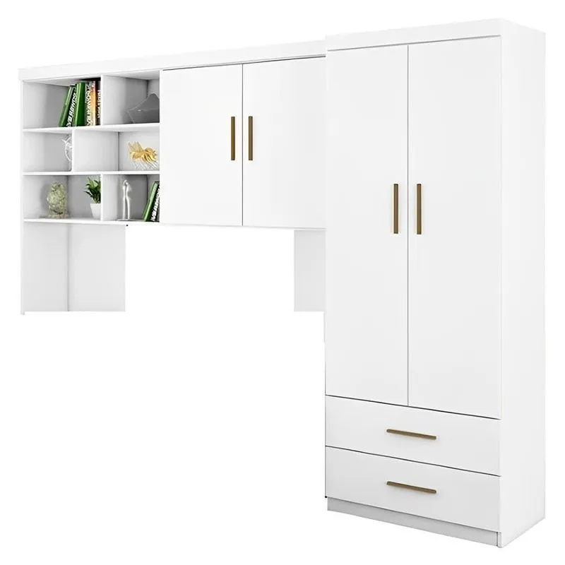Jogo De Quarto Chiara 2 Peças Guarda Roupa E Módulo Aéreo Branco - Phoenix Baby