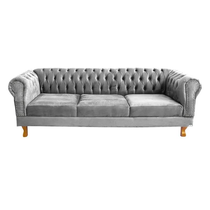 Sofá Chesterfield Duque 2.30M - Cinza / Sala, Recepção, Barbearia