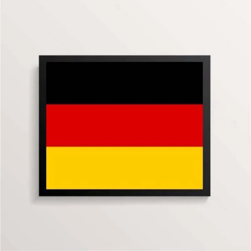 Quadro Decorativo Bandeira Alemanha 33X24Cm - Com Vidro