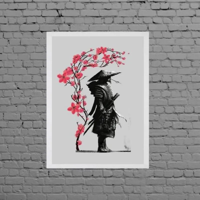 Quadro Arte Japonesa Samurai 33X24Cm - Com Vidro