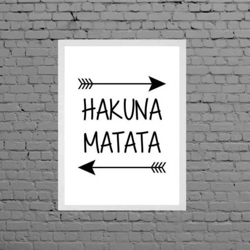 Quadro Frase Hakuna Matata 33x24cm - Com Vidro