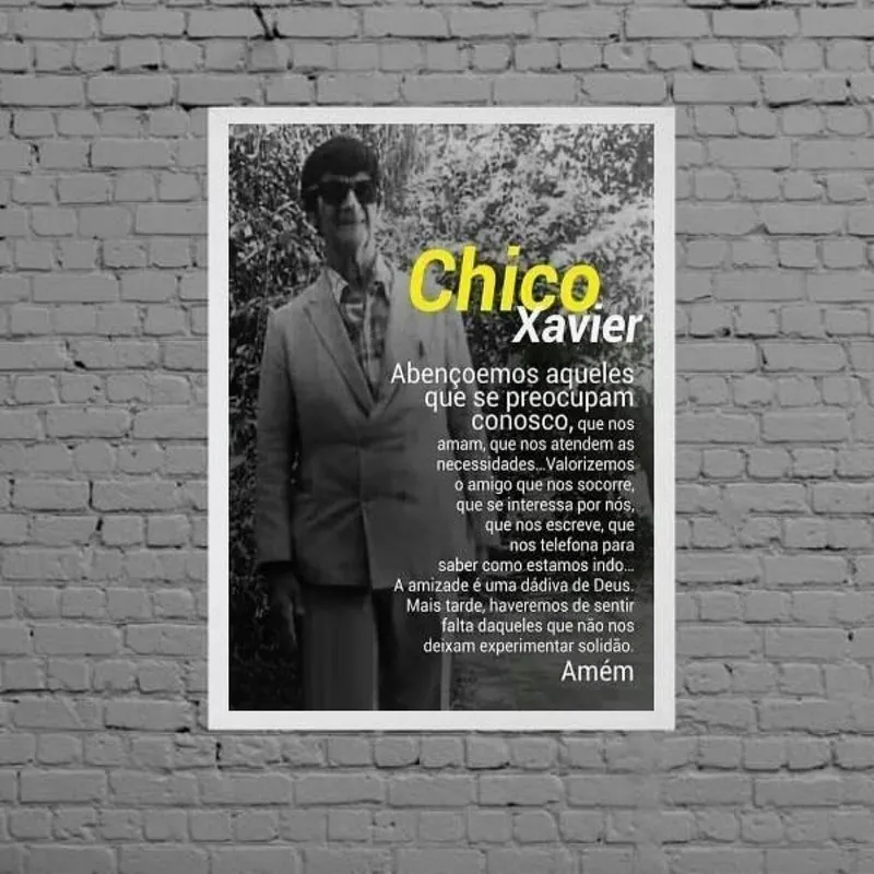 Quadro Oração Chico Xavier 33x24cm - Com Vidro